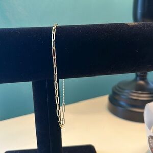 14 k adjustable paper lip gold bracelet